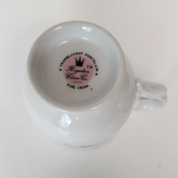 8Pcs set of Royalton Translucent Porcelain Blue Floral Design Cluster Pansies - Picture 7 of 9